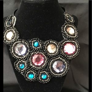 Gem and Rhinestone choker necklace