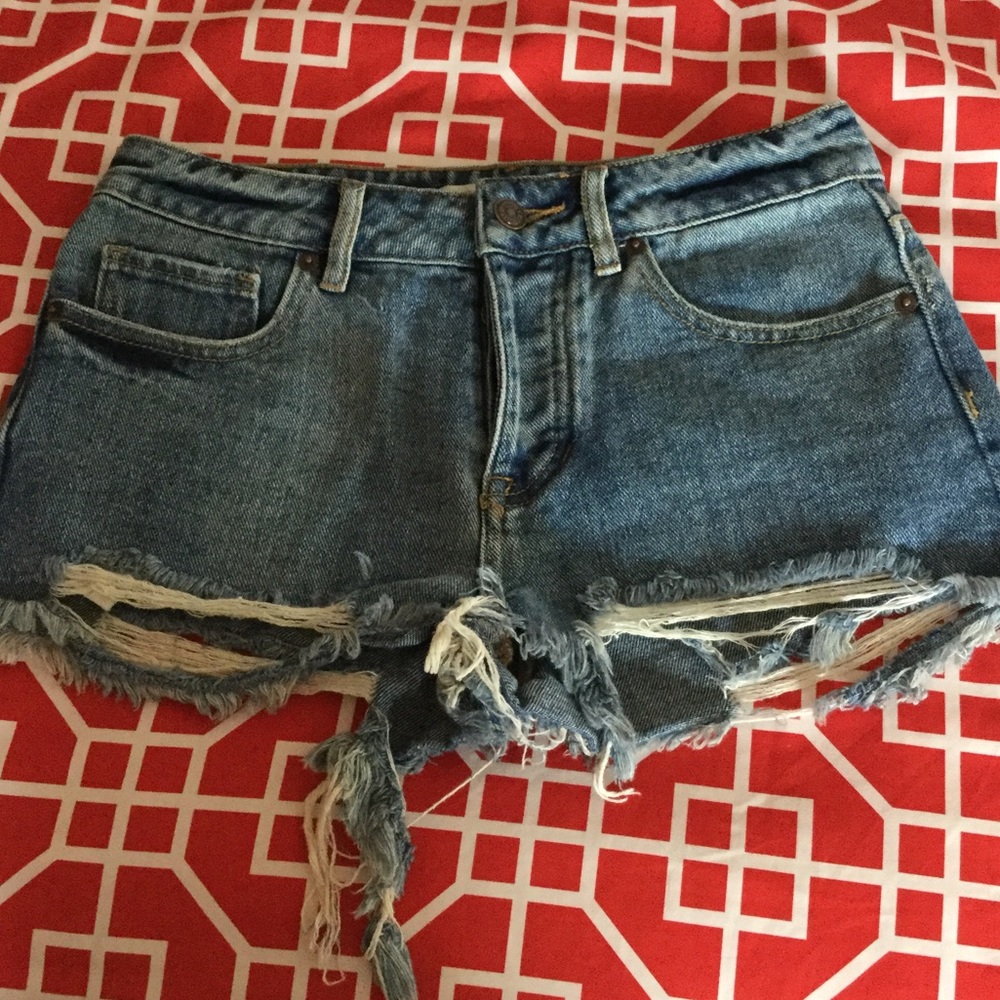 Brandy Melville Distressed Denim Shorts