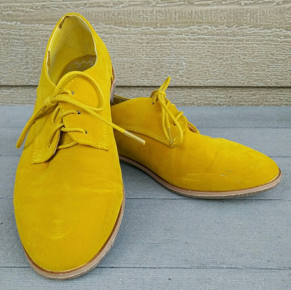 Mustard yellow oxfords