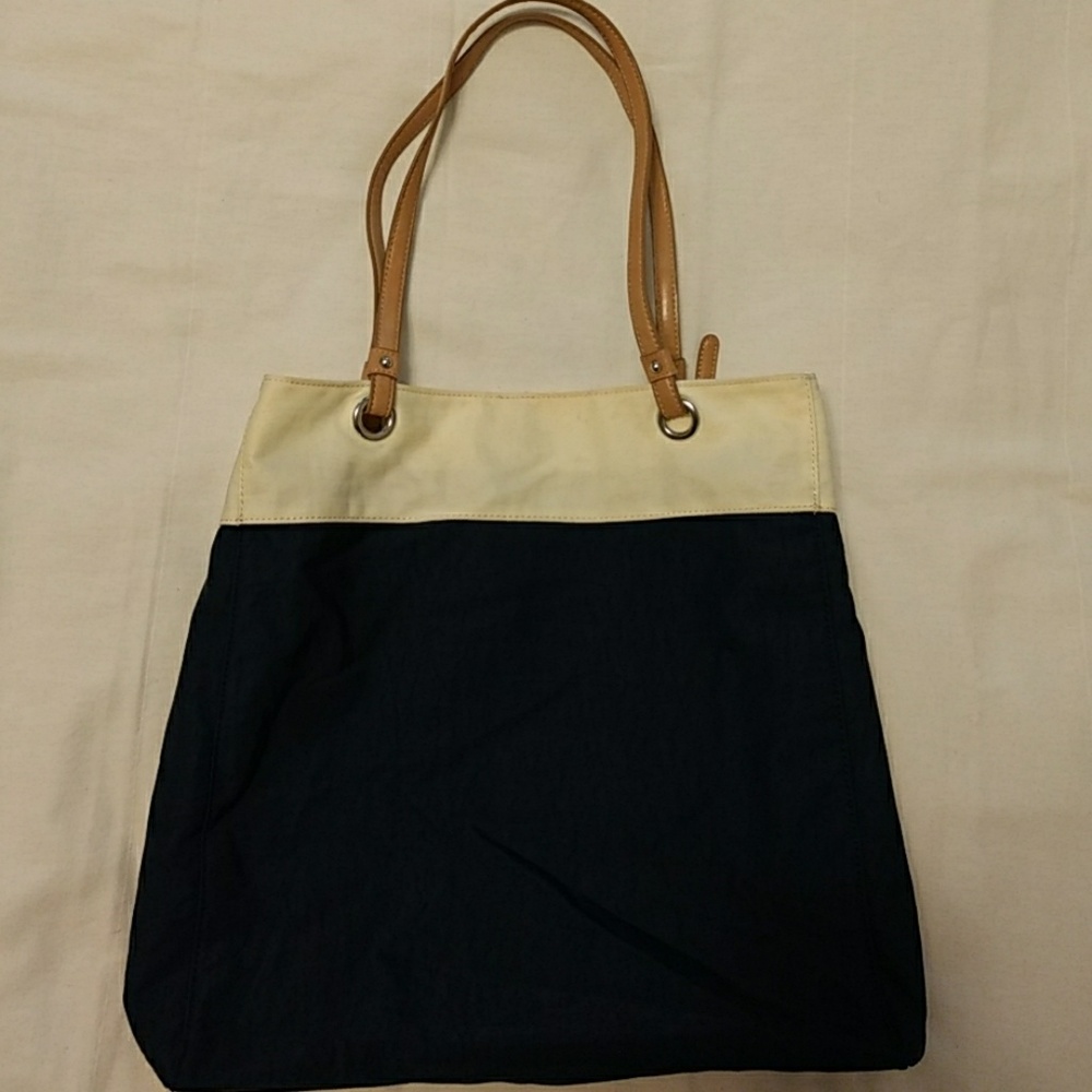 Navy & Ivory Colorblock Hobo Bag