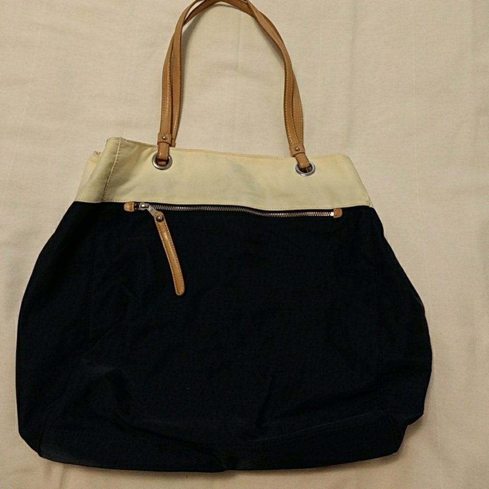 Navy & Ivory Colorblock Hobo Bag - Picture 3 of 6