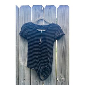 Striped Bodysuit w/ zipper