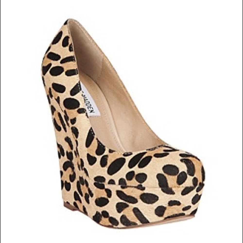 ⭐️Steve Madden⭐️leopard high heel platform wedges
