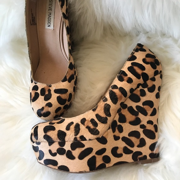 ⭐️Steve Madden⭐️leopard high heel platform wedges - Picture 3 of 5