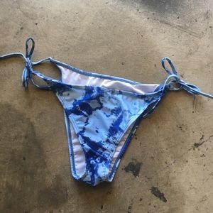 Blue tie dye bikini bottom