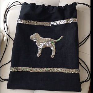 VS PINK SEQUIN STYLE DRAWSTRING BAG