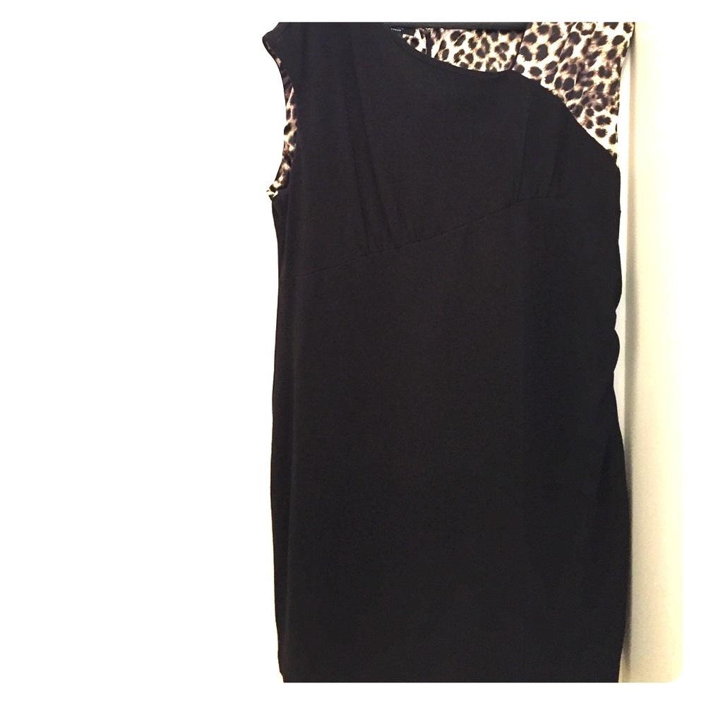 Black & Cheetah print bodycon dress! (Worn once)