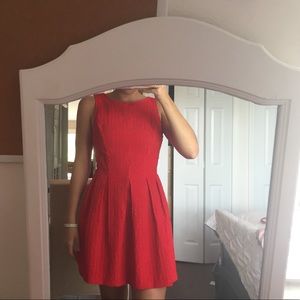 red pleated dress!!