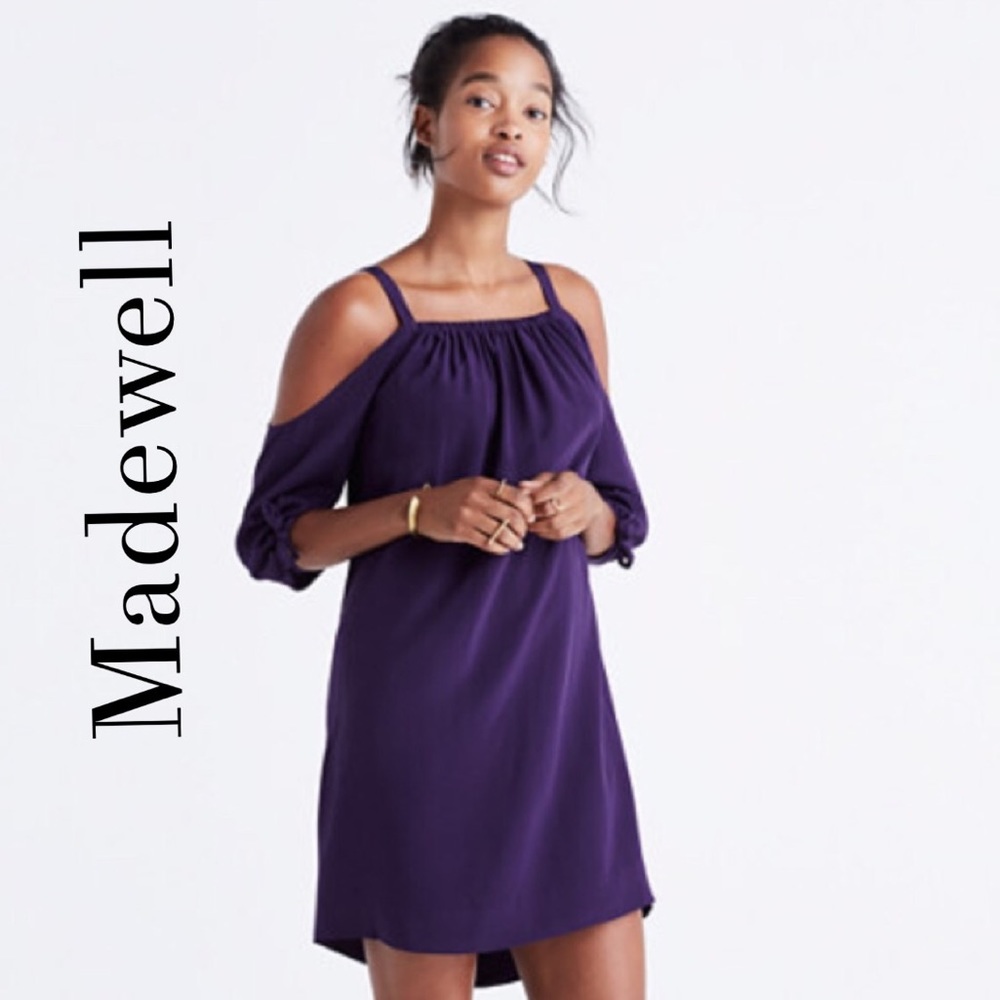 Madewell silk cold-shoulder dress sz 8