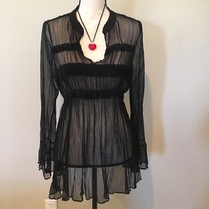 Bailey 44 Beautiful delicate sheer black blouse