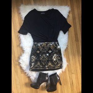 Express mini skirt with sequin detailing