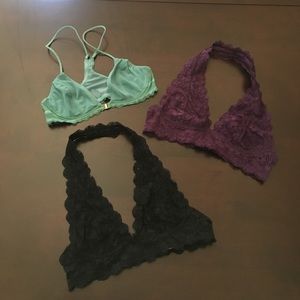 Three Free People Bralettes