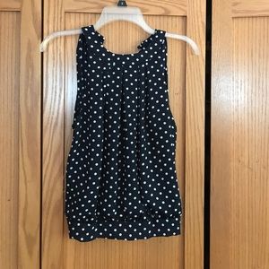 Blue and white Polk a dot top