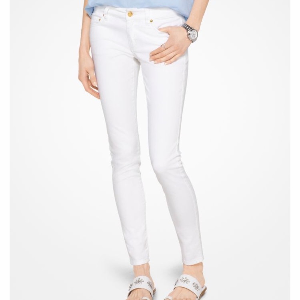 Michael Kors white denim crop jeans