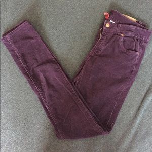 Purple Skinny Corduroy