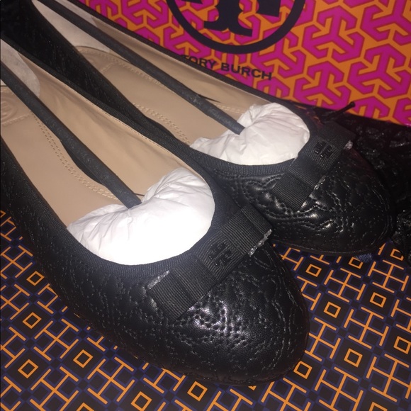 NWT Tory Burch Bryant Quilted Ballet Flat black - Picture 5 of 8