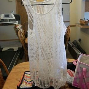 See through, white tank top