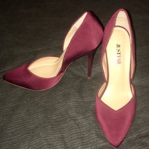 Maroon Satin Pumps