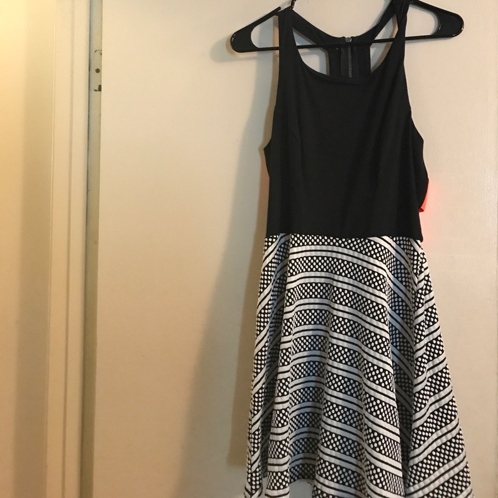 Black and orange dress
