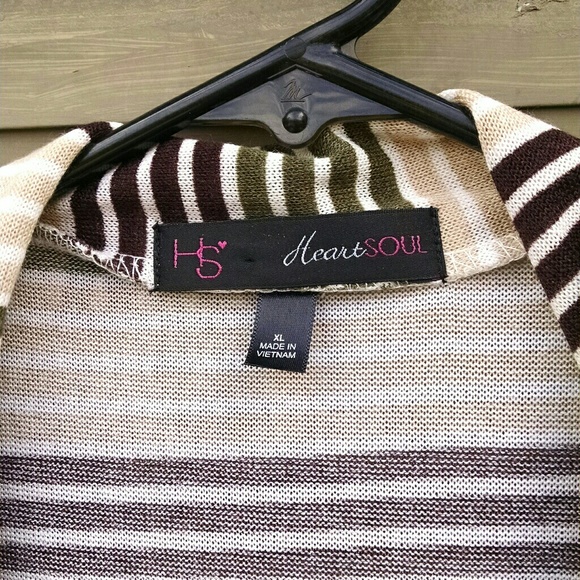 Striped Tunic Blouse W/ Undershirt And Belt - Picture 3 of 7