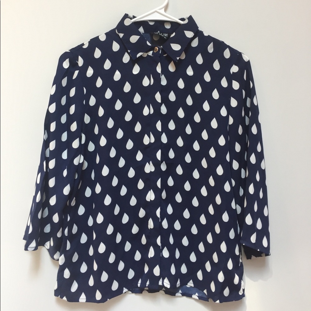 Navy Raindrop Blouse