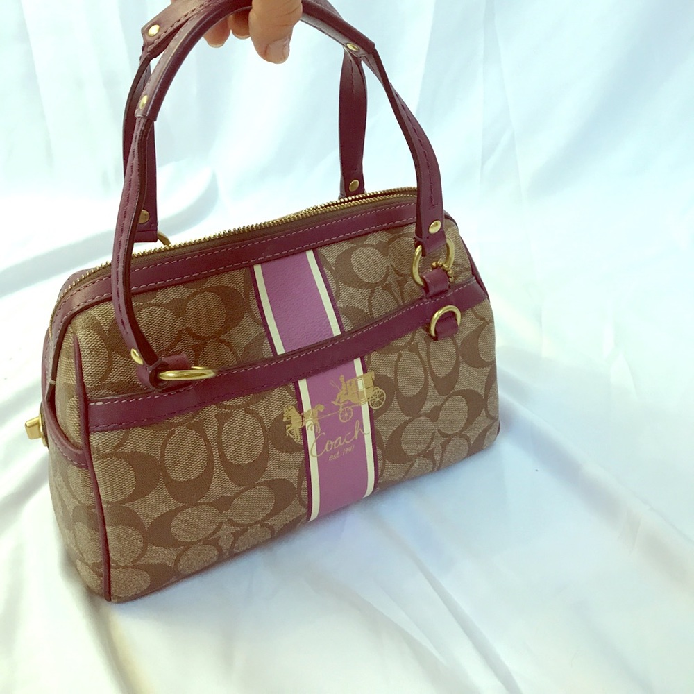 Coach Purse (medium size) with Purple accents