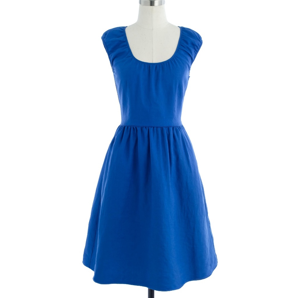 J.Crew Royal Blue Linen Dress