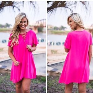 Hot pink dress Small LTEC NEW WITH TAGS