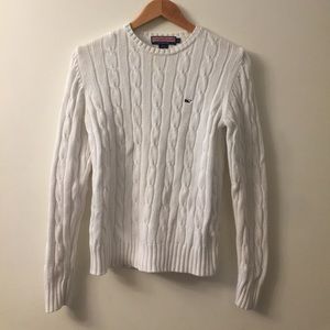 Vineyard Vines White Cable Knit sweater