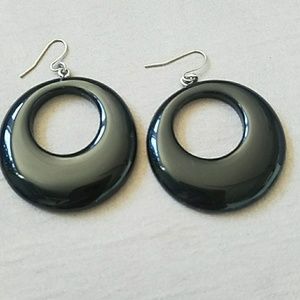 Black hoop earrings
