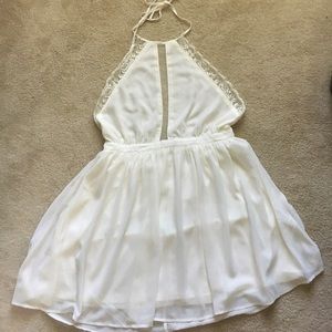 High neck mini dress