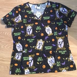 Nightmare Before Christmas Scrub Top