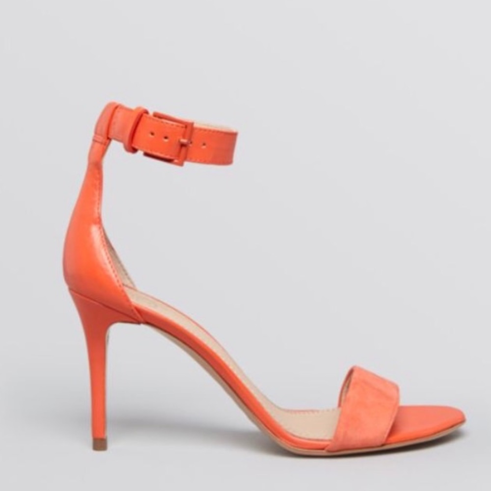 NWT TORY BURCH Ankle Strap Suede Sandals Orange