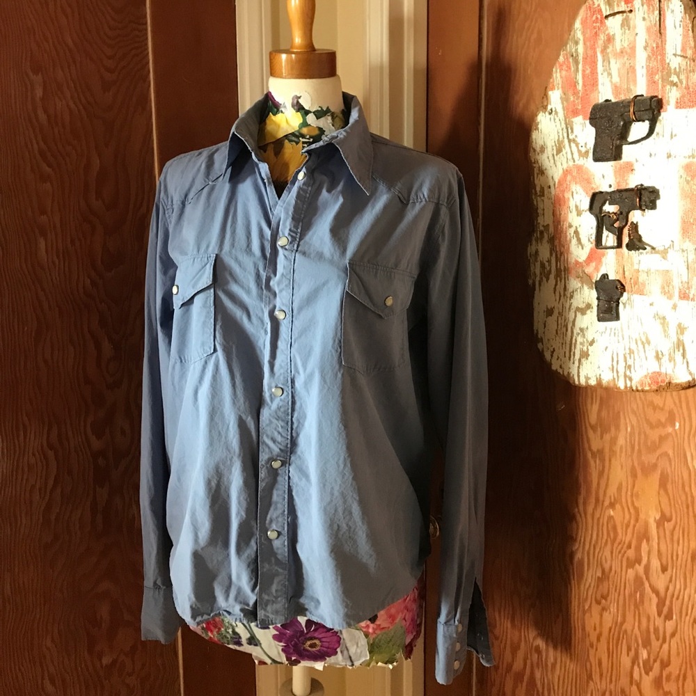 Mod-O-Doc Periwinkle Western-Style Shirt 3/M