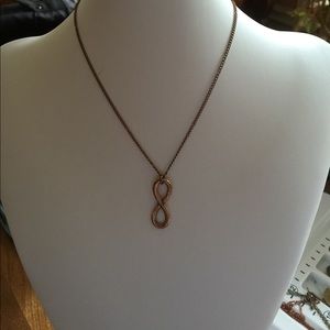 Antique copper plated infinity necklace.