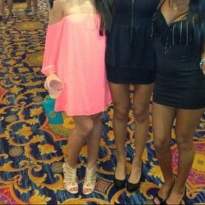 Pink off the shoulder dress