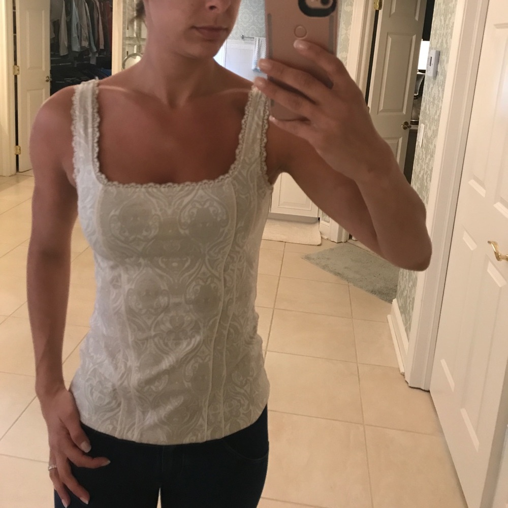 White House black market cream top