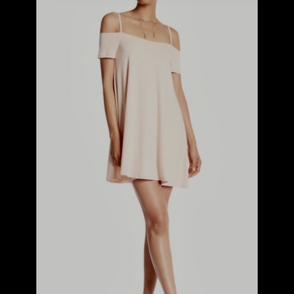 Light pink off shoulder dress
