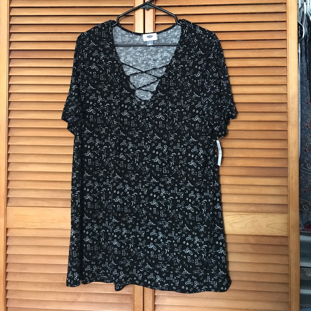 black lace-up top