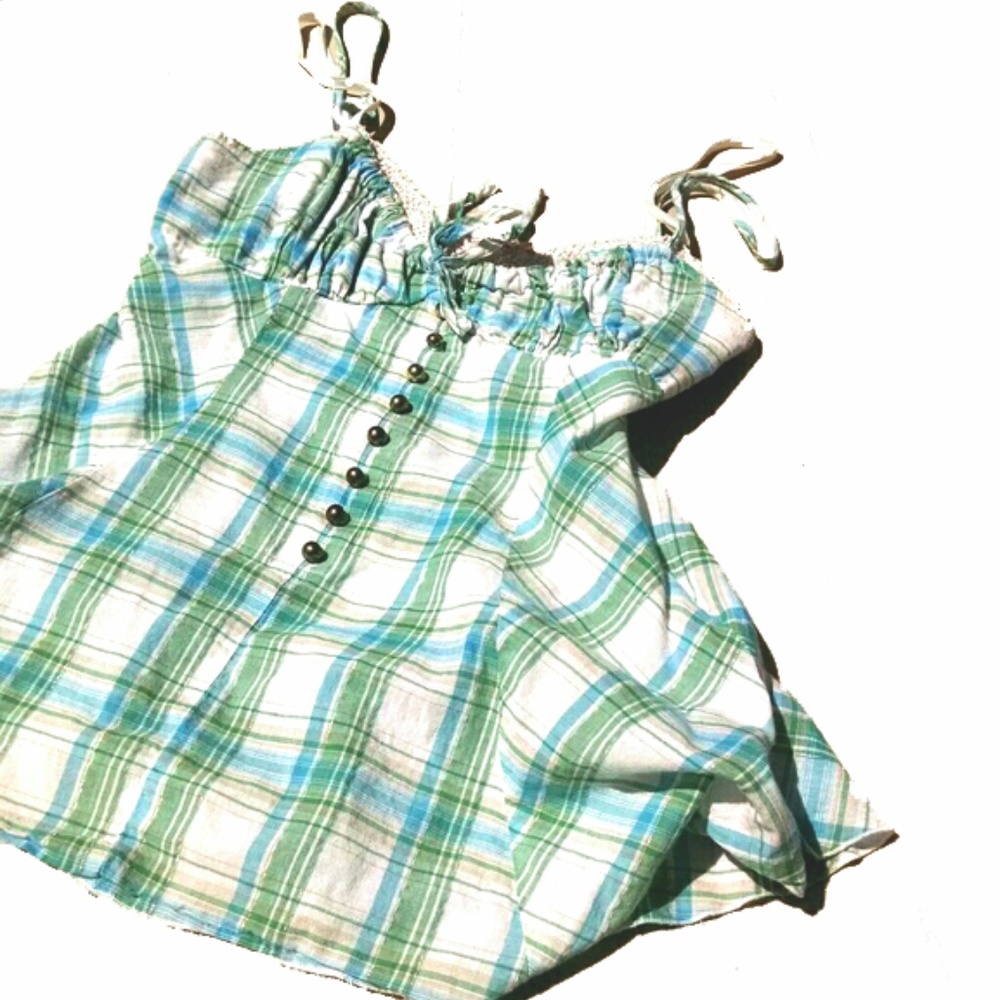 Candie's Flowy Gingham Dress Top