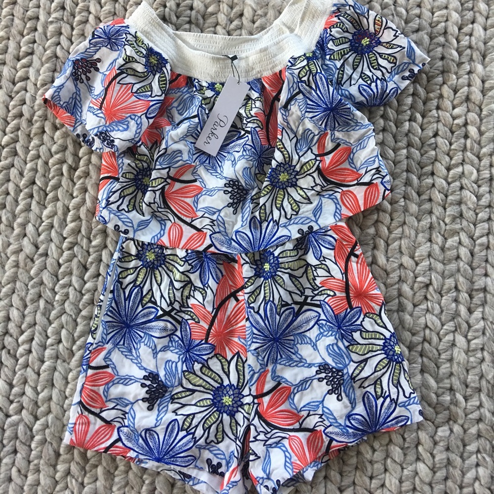 Parker off the shoulder romper NWT