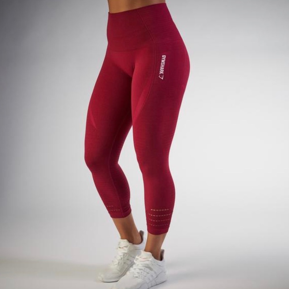 GYMSHARK SEAMLESS CROPPED LEGGING - Beet