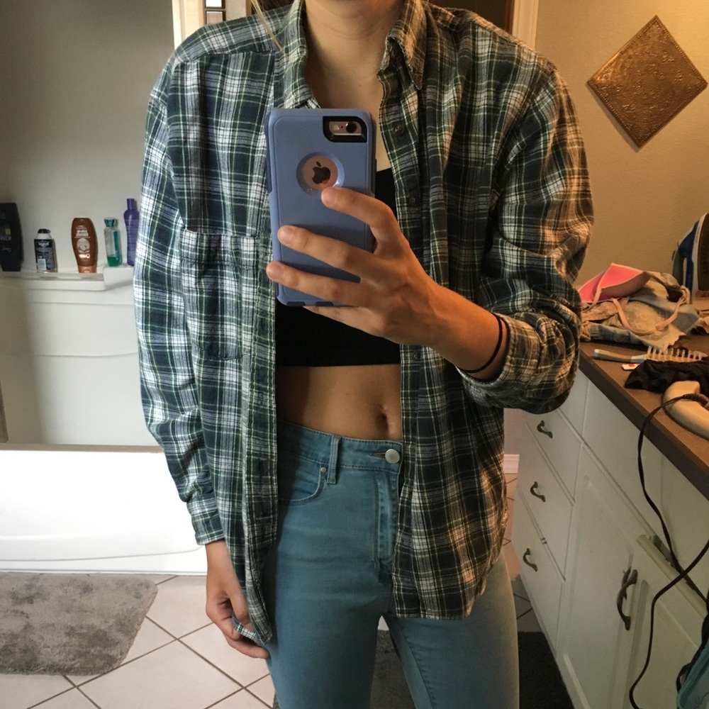 Green American Eagle Flannel