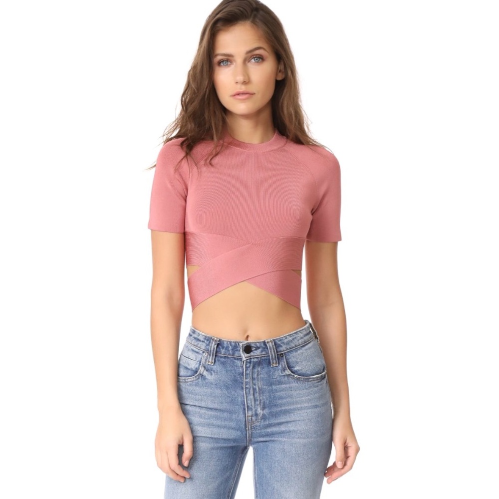 T by Alexander Wang Crisscross Raglan Top