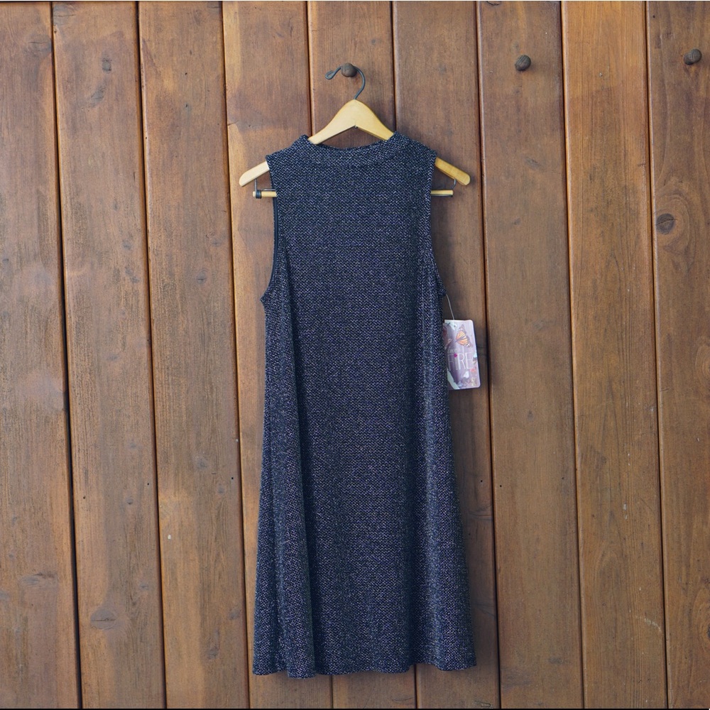 NWT Dry Goods Sparkly Black High-neck Dress - Sz S