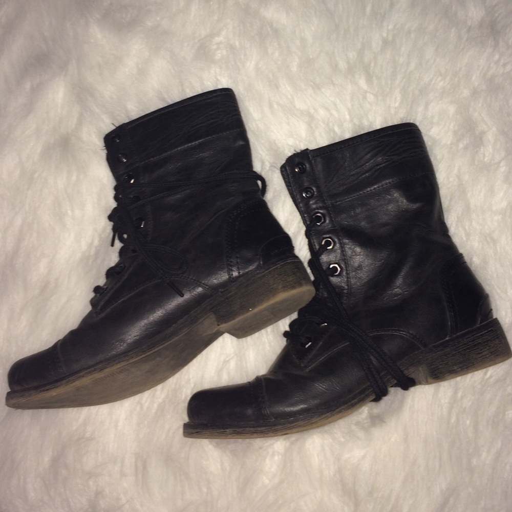 black leather boots