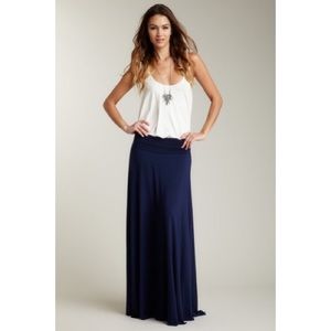 navy blue maxi skirt