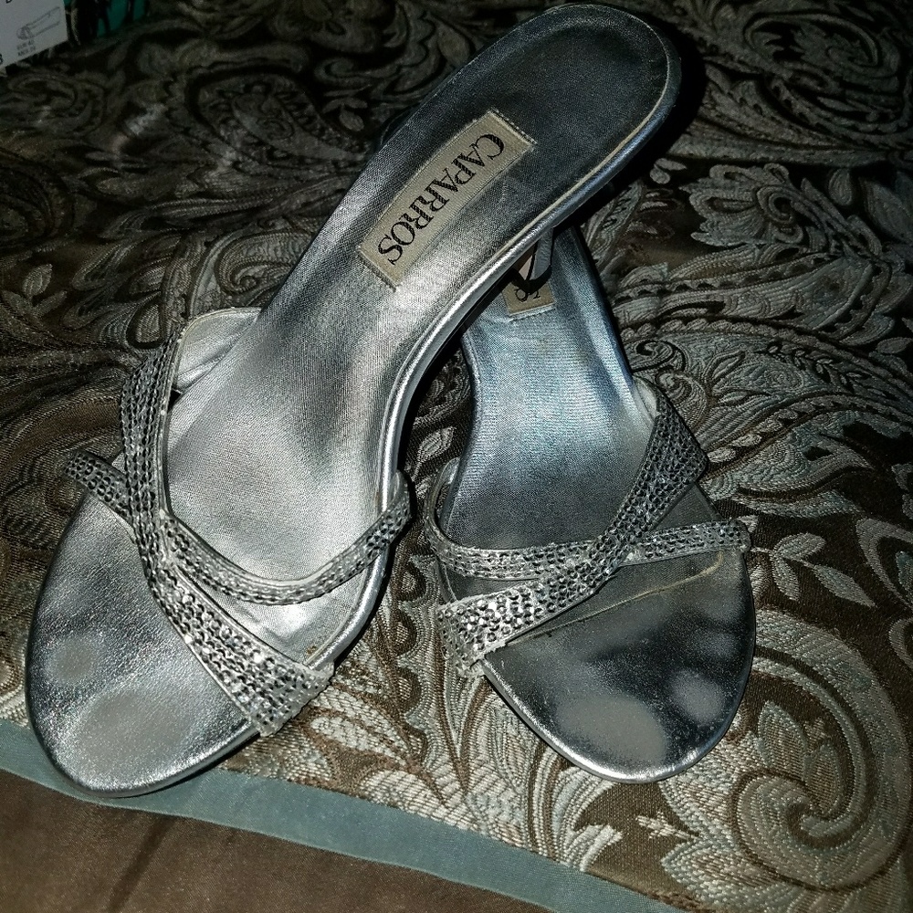 Silver sparkly heels