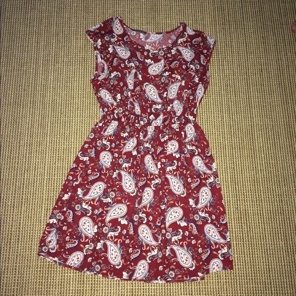Red Dress with Paisleys