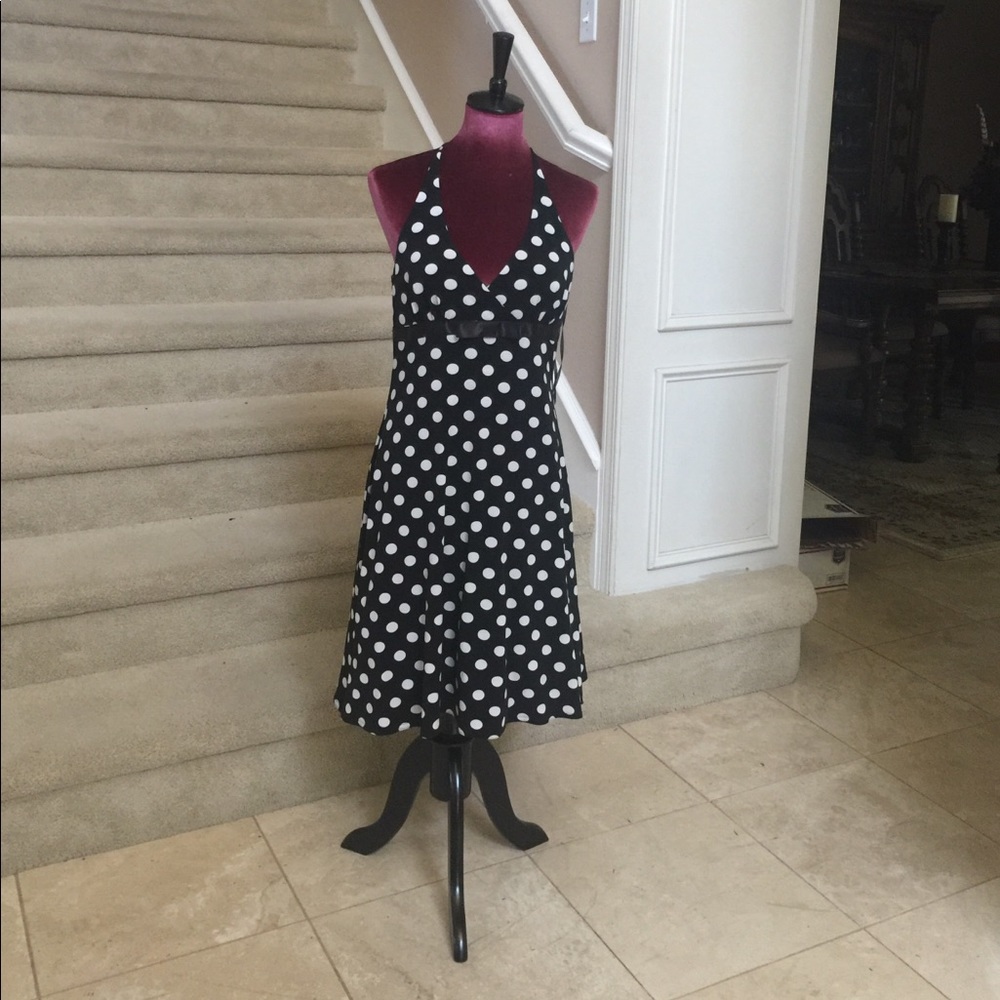 Black white polka dot dress